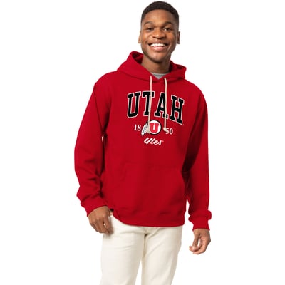  Utah Utes League Collegiate Wear Essentials 2.0 Fleece Pullover Hoodie - Red